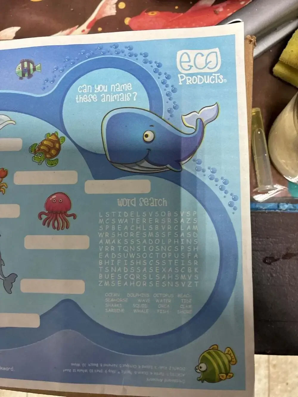 Eco-Products Sea Design Kids Activity Placemats (EP-PM1014-KLS)